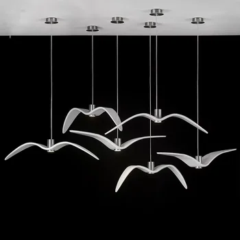 Модерен LED чайка полилей дизайнер декорирани стълбище полилей творчески хол вила птица ресторант полилей
