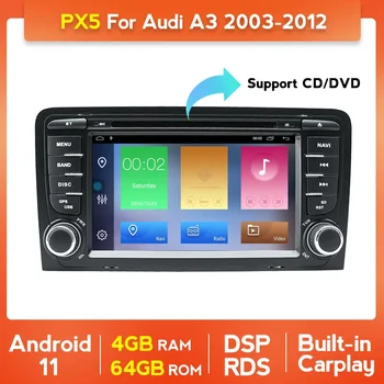 DSP RDS Android Carplay Auto Car Radio Multimedia за Audi A3 8P 8V 3-врати S3 RS3 Sportback 2003-2012 2din CD DVD плейър Wifi BT