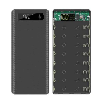 5V Dual USB 8X18650 Power Bank случай с цифров дисплей екран мобилен телефон зарядно 18650 батерия притежателя-черен
