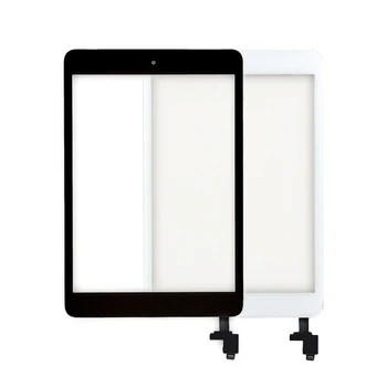 10pcs/lot Безплатен DHL нов сензорен екран стъклен панел дигитайзер включва IC чип Home бутон за iPad Mini & Mini 2 черен бял