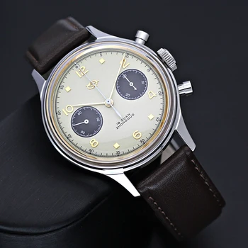 2023 Пилоти Мъжки хронограф Часовник Сапфир Акрил Gooseneck Movemen Мъже Военни Механични ръчни часовници Reloj Hombre