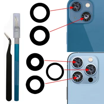 Заден стъклен обектив за задна камера с лепило и комплект инструменти за ремонт за iPhone14Pro max 11 12 13 Mini Pro Max Замяна