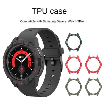 Защитни каишки за Samsung Galaxy Watch 5 Pro 45mm TPU удароустойчив светлинен екран протектор броня капак каишки за часовници