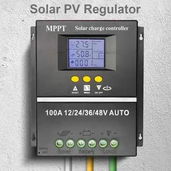 100A MPPT соларен контролер за зареждане Регулатор на слънчеви панели Двоен USB автоматичен контролер за слънчево зареждане 12V 24V 36V 48V за слънчев панел