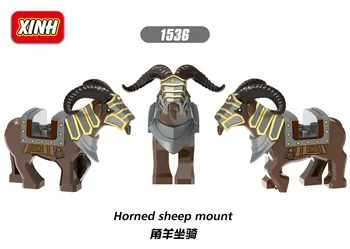 20PCS XINH 1535 1536 Джудже глиган рогата овце планината животински броня аксесоари оръжия фигури градивни блокове детски играчки