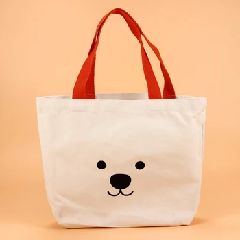 100Pcs/Lot DIY сладки памучни чанти със собствено лого за многократна употреба трайни високи quaility малки потребителски пазаруване за деца