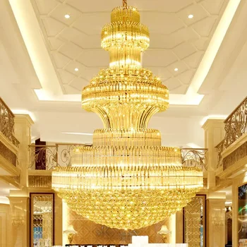 Всекидневна кристална лампа дуплекс сграда среден етаж вила зала ресторант атмосферни полилей