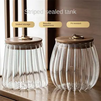 Запечатана прозрачна стъклена саксия за подправки с капак Захарна купа Буркан за съхранение на чай Сол пипер кутия за съхранение Кухненски аксесоари 750ml