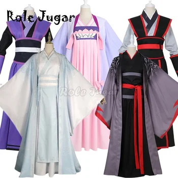 Аниме Mo Dao Zu Shi Wei Wuxian перука Jiang Cheng Lan Wangji костюм и перука Dao Mo To Shi Dao Master Cosplay Hanfu рокля костюми