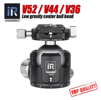 INNOREL V52 / V44 / V36 Глава за топка за статив на център с ниска гравитация Двойна панорамна топка с плоча за бързо освобождаване за DSLR камера