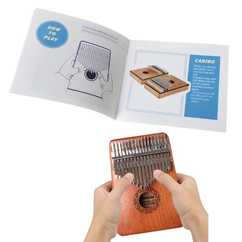 Portable Kalimba учебна книга палеца пиано текст музика книга лек преносими музикални елементи за начинаещи дете подарък