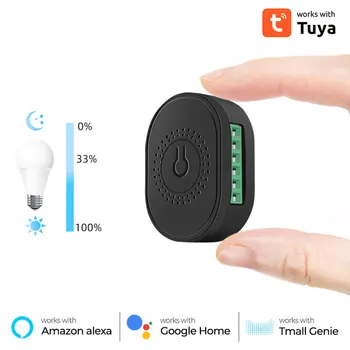 Tuya Mini WiFi Smart LED Dimmer Switch Light Module SmartLife App Remote Control 220V стенна лампа е изключена за Alexa Home
