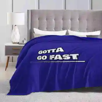 Gotta Go Fast - Най-продаваната стая Домакинско фланелено одеяло Gotta Go Fast X Опашките на таралежа Цветове Филм Видео игри Ретро