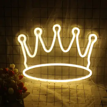 Корона неонови знаци цар доведе знак USB захранва превключвател светва неонов знак за стена декор Детска стая момичета спалня магазин рожден ден