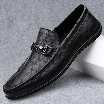 италиански стил кожени обувки марка обувки мъже класически естествена кожа мокасини мъжки приплъзване шофиране обувки случайни обувки офис обувки