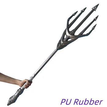1:1 Big Silver Trident Cosplay Weapon God Of Sea Legend Trident Cosplay Toy Gift Adult Halloween Safety PU Assembled 180cm