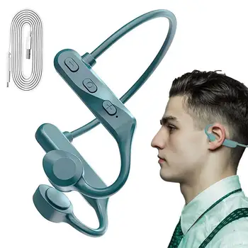 Безжични слушалки за костна проводимост Лек син зъб 5.0 Спортни слушалки Безжични слушалки до 8 часа Време за възпроизвеждане
