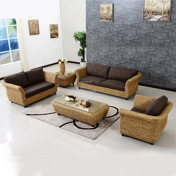 Ретро ратан открит градински дивани модерен дом мебели хол диван масичка за кафе комбинация свободно време престой диван стол GL