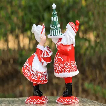 Коледни орнаменти смола Дядо Коледа с джинджифилова къща Създайте атмосфера Украса за маса за Коледа