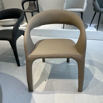 Минималистичен италиански трапезен стол дизайнер с фотьойл ресторант облегалка стол за хранене хотел вила договаряне висок клас столове