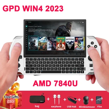 Ново! GPD WIN 4 WIN4 2023 AMD 7840U 6Inch Handheld GamePad Tablet Pocket Mini PC Laptop Game Player Console Computer Notebook