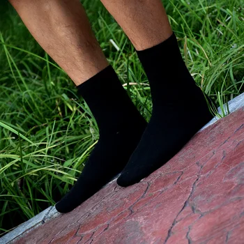 Памучни мъжки чорапи Висококачествен бизнес чорап Плътен цвят дезодорант черен черен бял сив къс екипаж чорап за мъжки дишащ сокс
