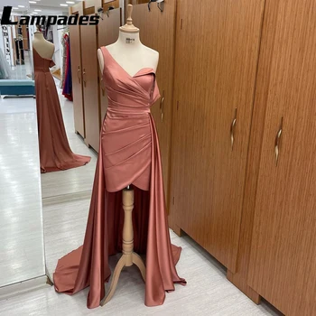 Очарователна абитуриентска рокля A-Line V-образно деколте къса парти рокля в романтично тъмно розово за запомнящи се поводи Vestido de Noche