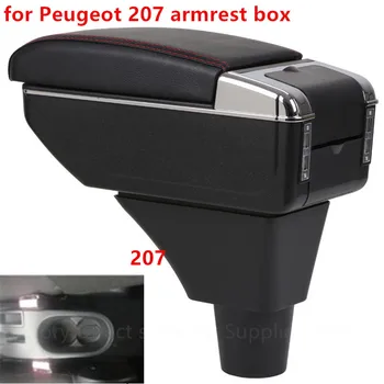 За peugeot 207 кутия за подлакътници USB зареждане повишаване Двуслойна централна Съхранявайте съдържанието на държача за чаши аксесоари за пепелници