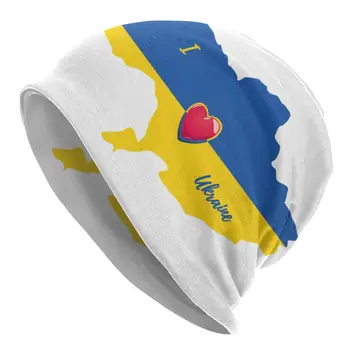 Украински флаг Флаг Капачки Готика Есен Зима Улица Skullies шапки шапка лято топло двойна употреба капак плетене шапки