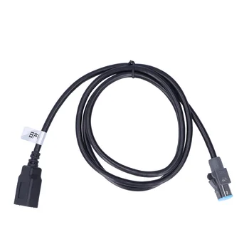 Мъжки заглавен кабел 4 пина 102cm/40.16in Дълъг преносим USB кабелен адаптер Прахоустойчив черен ABS заместител на Nissan Teana за кола
