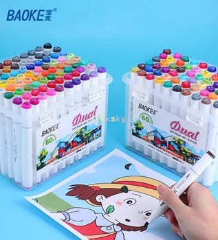 Baoke MP2924, Химикалка за производител на маслени цветове, 12,24,36,48,60 Цветен комплект, Анимация Дизайн Специална рисунка, Инструменти за рисуване на деца