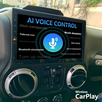 8 + 128GB AI глас безжичен CarPlay кола радио за Jeep Wrangler 3 JK 2010-2018 GPS навигация Android 13 мултимедиен видео плейър