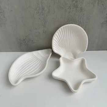 Starfish раковина форма тава силиконови мухъл съхранение плоча мазилка бижута мухъл дисплей епоксидна смола мухъл декорация