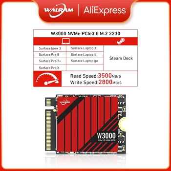 WALRAM M.2 nmve SSD 1TB 512GB M.2 SSD 2230 NVMe PCIe Gen 3x4 SSD 3500M/S за Microsoft Surface ProX Surface Laptop 3 парна палуба
