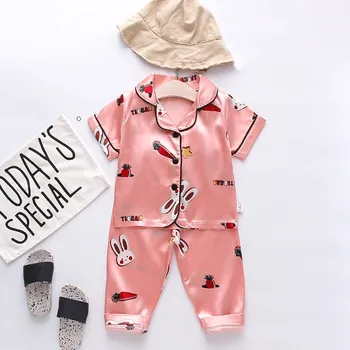 Малко дете бебе момиче момче морков заек ризи и панталони 2PCS пижами спално облекло момиче комплект