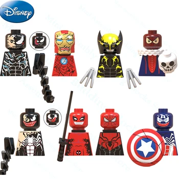 Disney Building Blocks for Adult Iron Man Venom Deadpool Spider Man Superhero Models Аниме фигури с оръжия Играчки за момчета