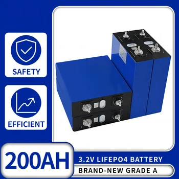 Grade A 200AH Lifepo4 клетки 3.2v акумулаторна батерия литиево-желязо фосфатна клетка за RV слънчева домашна система за съхранение на енергия