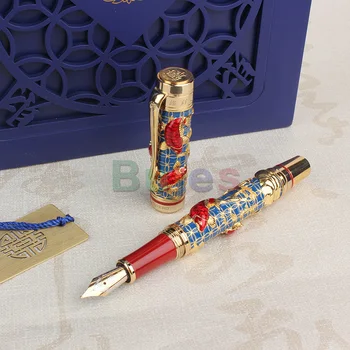 HERO 2189D 18K златна сребърна писалка, ограничено издание китайски стил злато-коприна висок клас модел бизнес подарък колекция писалка