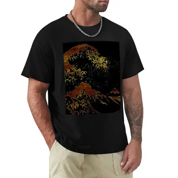 Under The Great Wave Of Kanagawa - Golden Ocean Texture T-Shirt sweat shirt boys white t shirts tees anime clothes men clothing