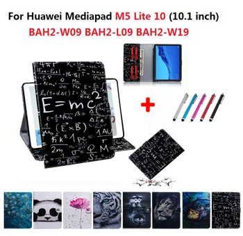 Tiger Lion Flip Wallet Case за Huawei Mediapad M5 Lite 10 Cover 10.1 инчов BAH2-W19 BAH2-L09 Cover Tablet Stand Shell M5 Lite 10