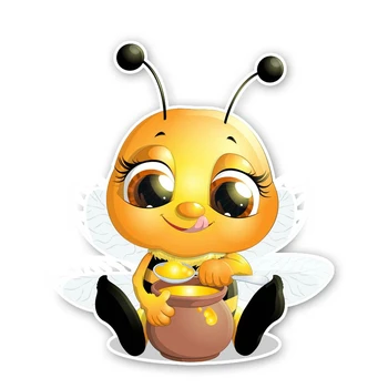 Творчески стикер за кола пчели, които ядат мед PVC стикер водоустойчив капак драскотина 14CM * 16CM