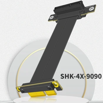 PCI-E 3.0 x4 до x4 удължителен кабел PCI Express 4x графичен SSD RAID разширител преобразуване щранг карта вертикална 90° 180° SHK-4X-9090