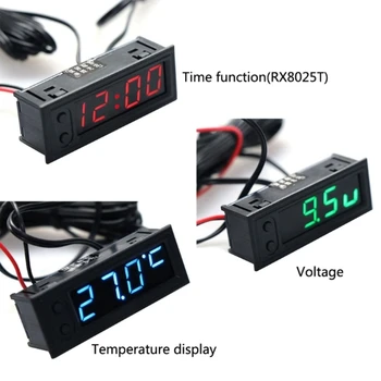 3-в-1 Лесен за инсталиране многофункционален светещ автомобилен часовников термометър, подходящ за моторни превозни средства Дропшипинг