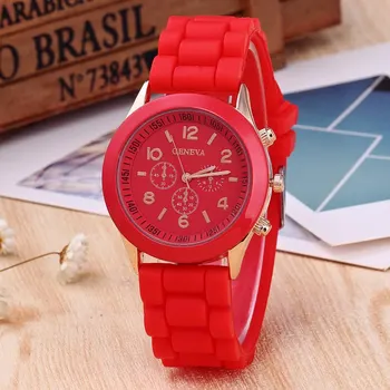 Reloj Mujer 2023 Модни дамски часовници Елегантен червен силиконов кварцов часовник Луксозен дамски часовник подарък за момичета Relogio Feminino