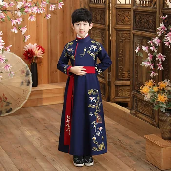 New Hanfu Boys Детски древни костюми Летен китайски стил Дрехи на младия майстор Момчета Старинен стил костюм клас дрехи