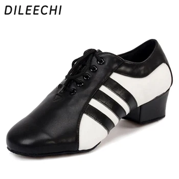 DILEECHI нов стил Мъжки обувки за латино танци от естествена кожа черен мъжки Обувки за бални танци удобни Парти обувки