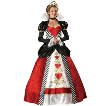 БЕЗПЛАТНА ДОСТАВКА Кралицата на сърцата Алиса в страната на чудесата Дамски костюм