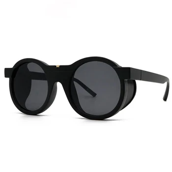 Сменяеми маркови кръгли слънчеви очила Мъже Игрив дизайн Реколта извънгабаритни черни градиентни слънчеви очила жени големи нюанси 2021 точки