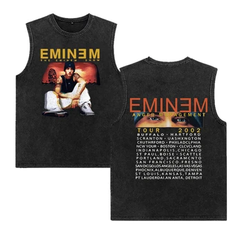 Eminem реколта потници мъже лято измити ретро жилетка памук без ръкави тениски хип-хоп улично облекло тройници случайни извънгабаритни жилетки