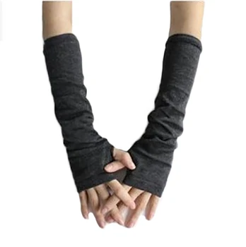жени Топло плетени вълнени ръкавици без пръсти зимни ръкавици плетени половин пръст маншет ръкавици дълги жени ръкавици ръкавици без пръсти